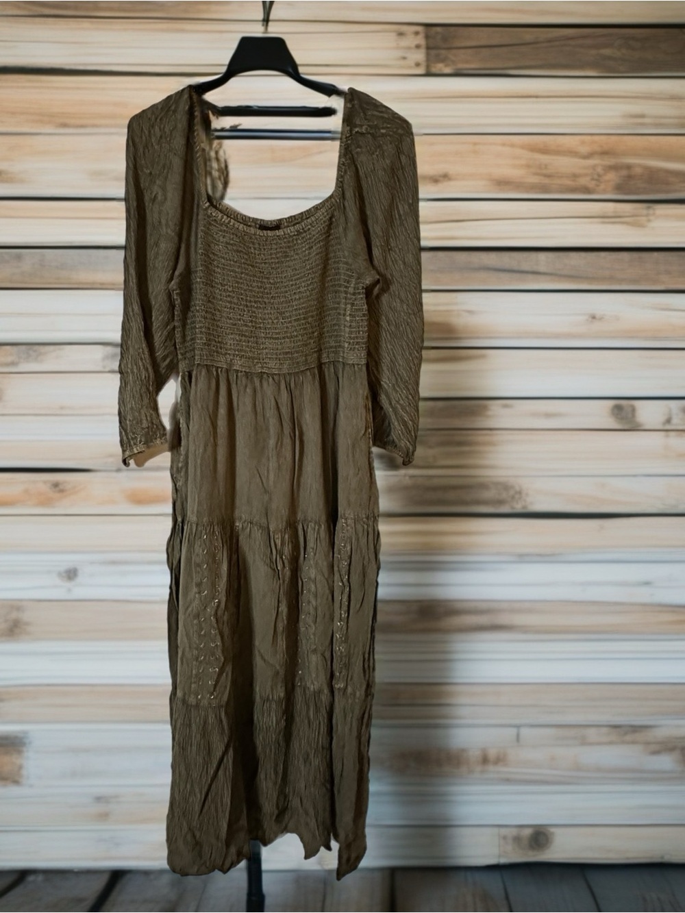 NWT Young Threads Gravel Long Sleeve Maxi Dress